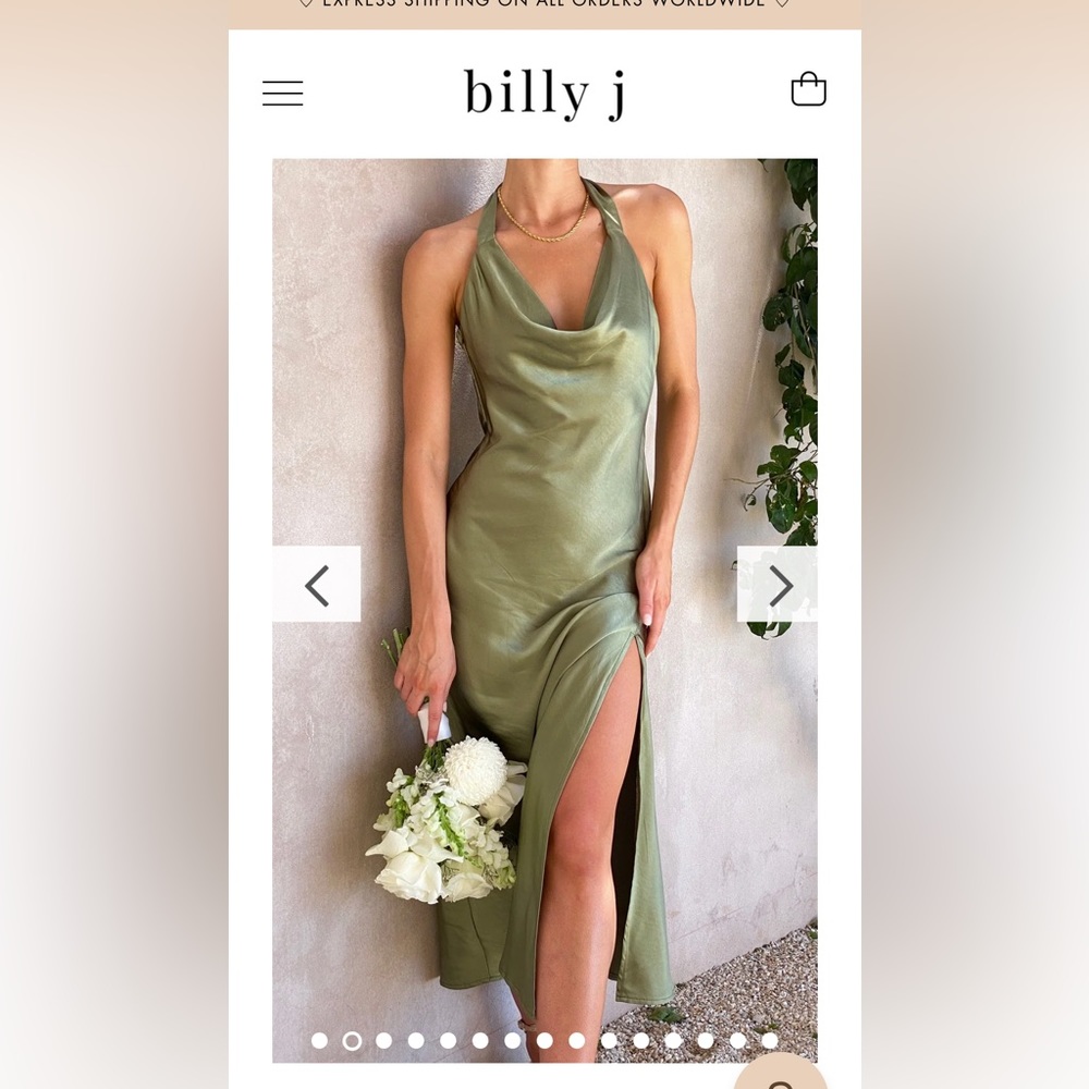 Billy J - bridesmaids or wedding guest dress - olive green - size 6